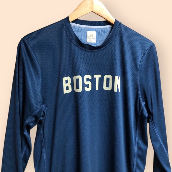Tracksmith MENS Blue Boston Long Sleeve T-shirt Running Jersey Performance M - Picture 3 of 11